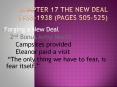 Chapter 17 The New Deal 1933-1938 (Pages 505-525) PowerPoint PPT Presentation