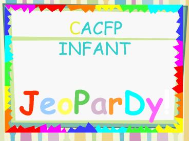 CACFP INFANT