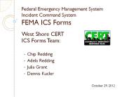 Federal Emergency Management System Incident Command System FEMA ICS Forms