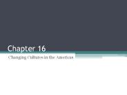 Changing Cultures in the Americas