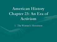American History Chapter 23: An Era of Activism