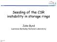 Seeding of the CSR instability in storage rings PowerPoint PPT Presentation