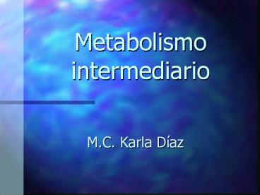 Metabolismo intermediario