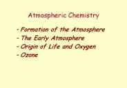 Atmospheric Chemistry