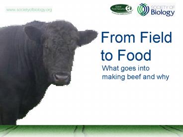 From Field to Food
