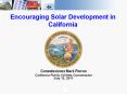 Encouraging Solar Development in California PowerPoint PPT Presentation