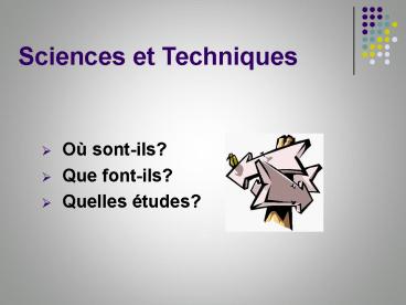 sciences et techniques