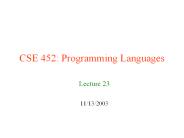 CSE 452: Programming Languages