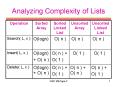 Analyzing Complexity of Lists PowerPoint PPT Presentation