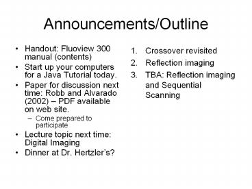 Announcements/Outline