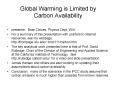 Global Warming is Limited by Carbon Availability PowerPoint PPT Presentation
