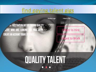 find paying talent gigs