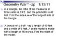 Geometry Warm-Up1/13/11 PowerPoint PPT Presentation