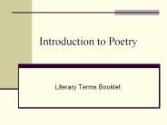 Introduction to Poetry