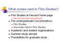 What comes next in Film Studies? PowerPoint PPT Presentation