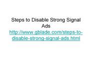 Steps to Disable Strong Signal Ads