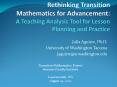 Rethinking Transition Mathematics for Advancement: A Teaching Analysis Tool for Lesson Planning and Practice PowerPoint PPT Presentation
