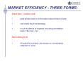 MARKET EFFICIENCY - THREE FORMS PowerPoint PPT Presentation