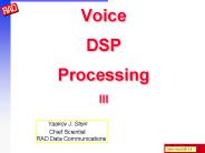 Voice DSP Processing III