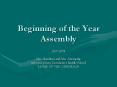 Beginning of the Year Assembly PowerPoint PPT Presentation