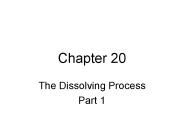 The Dissolving Process