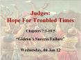 Judges: Hope For Troubled Times PowerPoint PPT Presentation