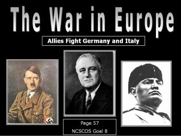 The War in Europe
