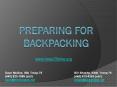 PREPARING FOR BACKPACKING PowerPoint PPT Presentation
