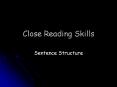 Close Reading Skills PowerPoint PPT Presentation