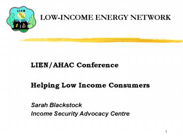 LOW-INCOME ENERGY NETWORK