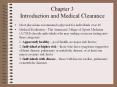 Chapter 3 Introduction and Medical Clearance PowerPoint PPT Presentation