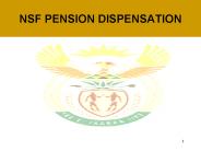 NSF PENSION DISPENSATION