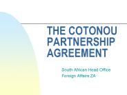 THE COTONOU PARTNERSHIP AGREEMENT