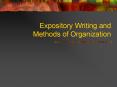Expository Writing and Methods of Organization PowerPoint PPT Presentation
