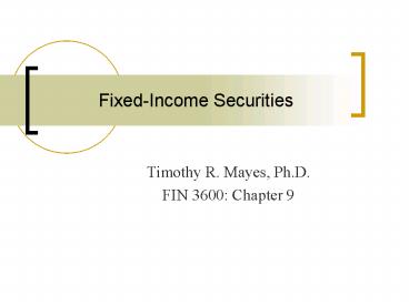 Fixed-Income Securities