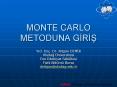 MONTE CARLO METODUNA GIRIS PowerPoint PPT Presentation