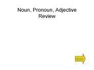 Noun, Pronoun, Adjective Review
