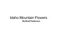 Idaho Mountain Flowers PowerPoint PPT Presentation