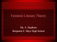 Feminist Literary Theory PowerPoint PPT Presentation