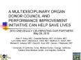A MULTIDISCIPLINARY ORGAN DONOR COUNCIL AND PERFORMANCE IMPROVEMENT INITIATIVE CAN HELP SAVE LIVES PowerPoint PPT Presentation