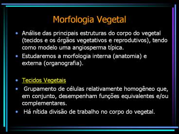 Morfologia Vegetal