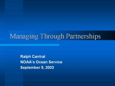 Managing Through Partnerships