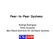Peer-to-Peer Systems