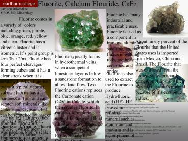 Fluorite, Calcium Flouride, CaF2