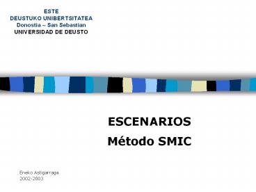 ESTE DEUSTUKO UNIBERTSITATEA Donostia 