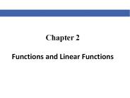 Chapter 2 Functions and Linear Functions