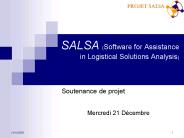 SALSA (Software for Assistance in Logistical Solutions Analysis)