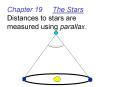 Chapter 19   The Stars Distances to stars are measured using parallax. PowerPoint PPT Presentation