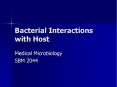 Bacterial Interactions with Host PowerPoint PPT Presentation