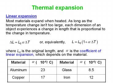 Thermal expansion